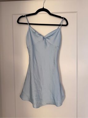 American Threads Blue Satin Mini Dress – XS